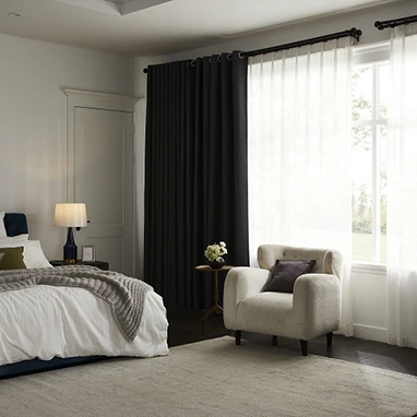 Dark Double-sided Cotton And Linen Blackout Curtains